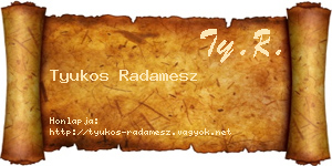 Tyukos Radamesz névjegykártya